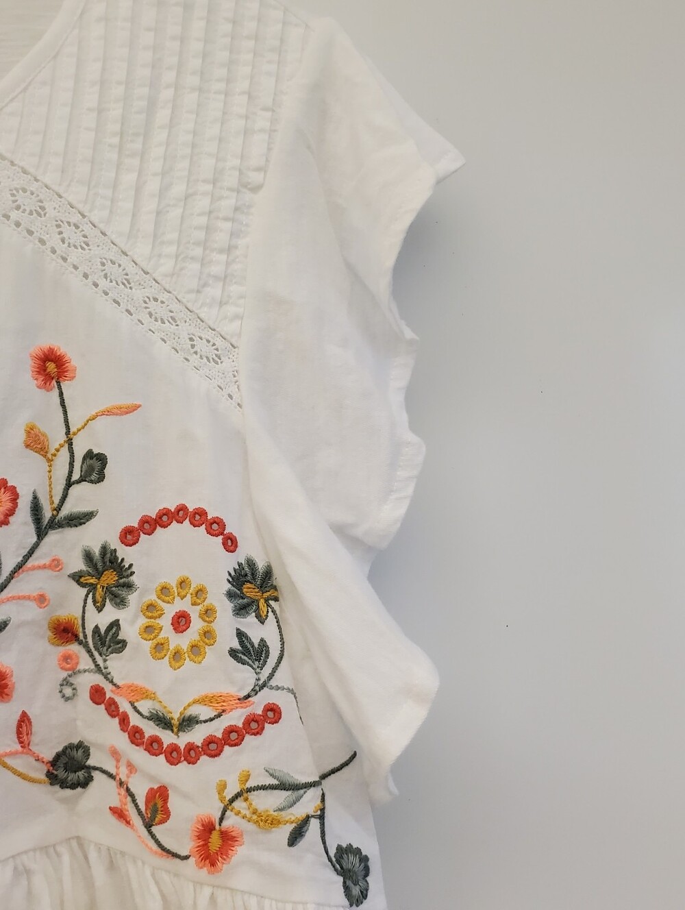 Lucky Brand Embroidered White Blouse - Picture 9 of 12